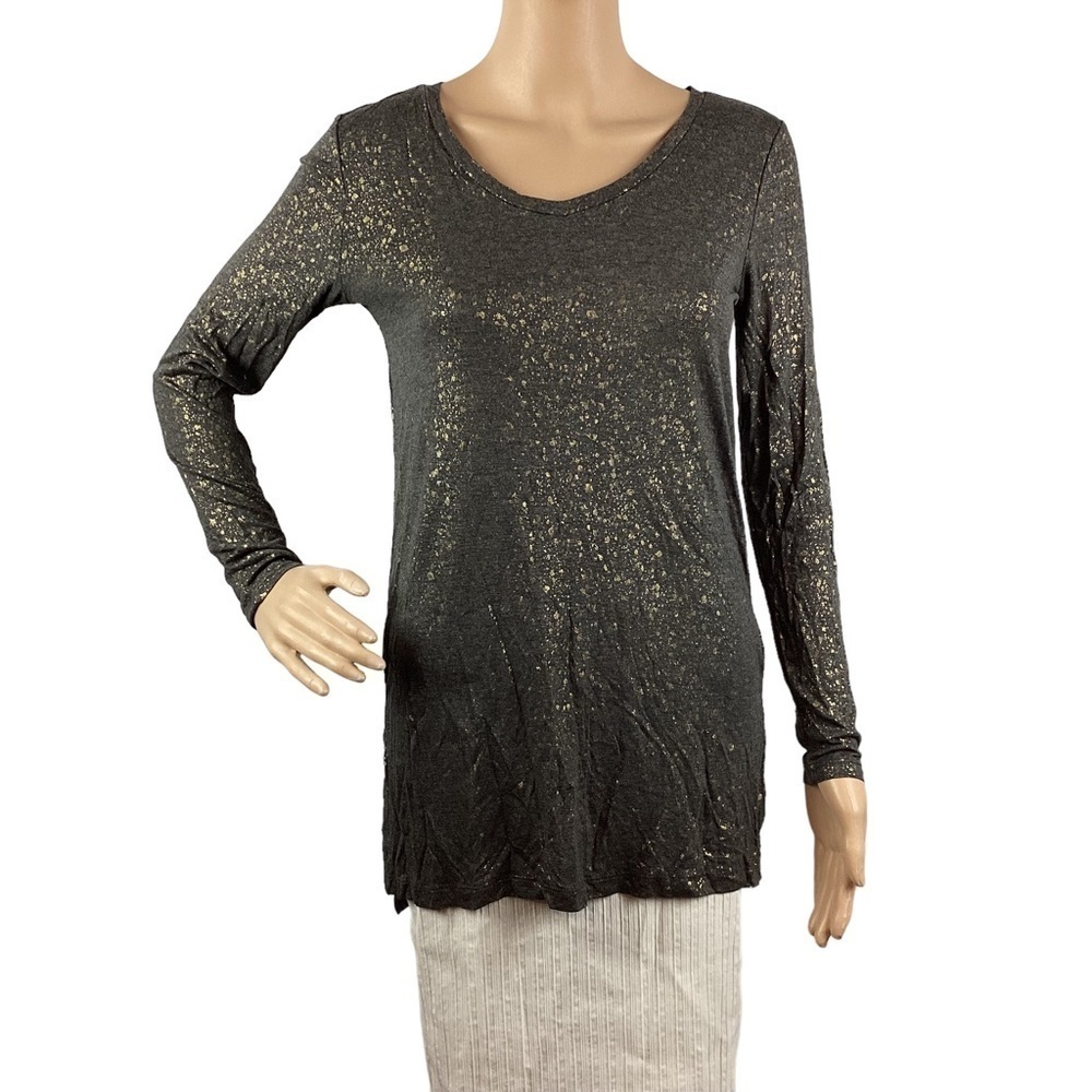 Halogen Top Size XS Gray Metallic Long Sleeve